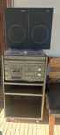 Aparelhagem completa c/ Leitor de Vinil, Radio, Leitor cassetes e 2 co