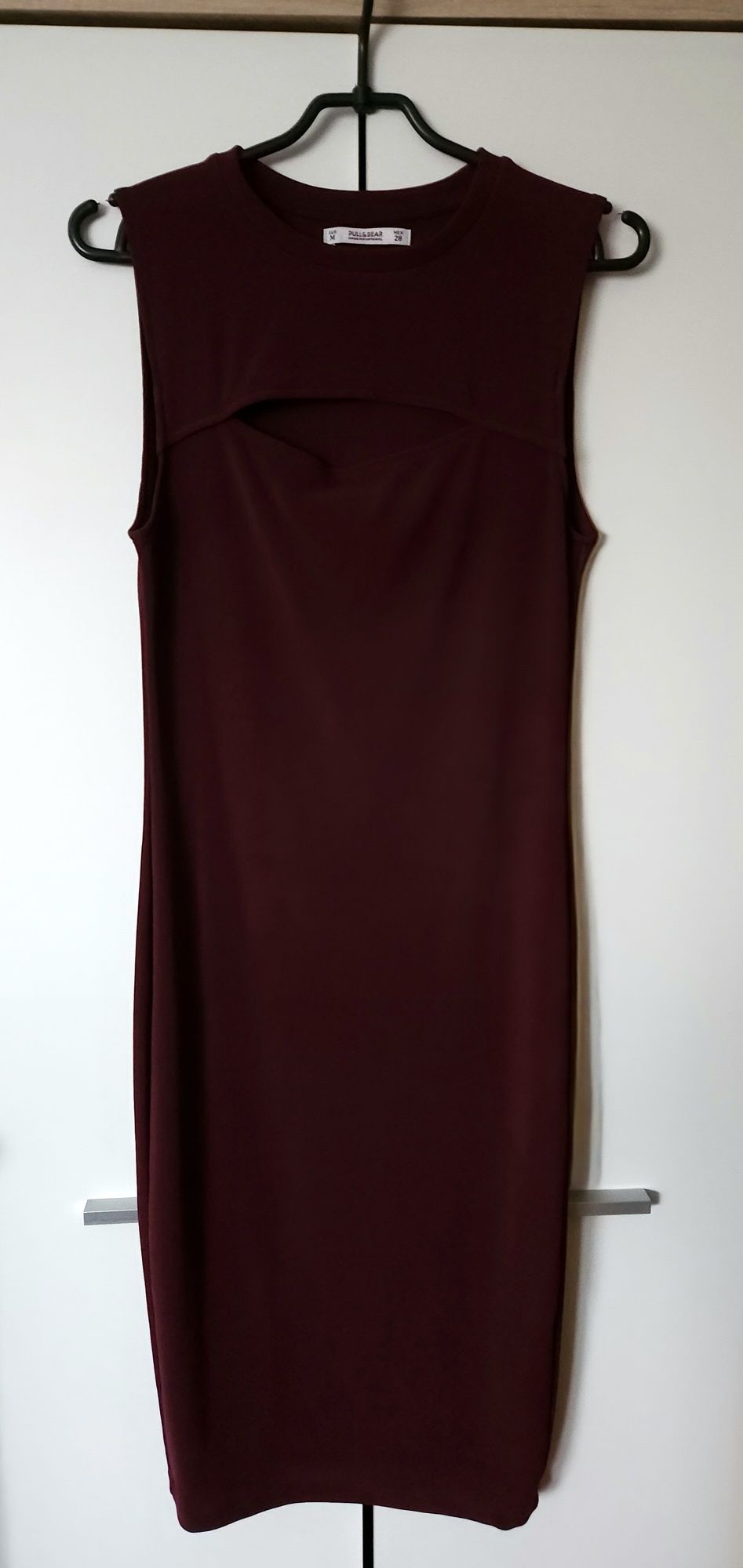 Pull&Bear sukienka długa maxi burgundowa bordowa