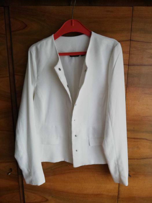 Żakiet marynarka narzutka biała elegancka 40