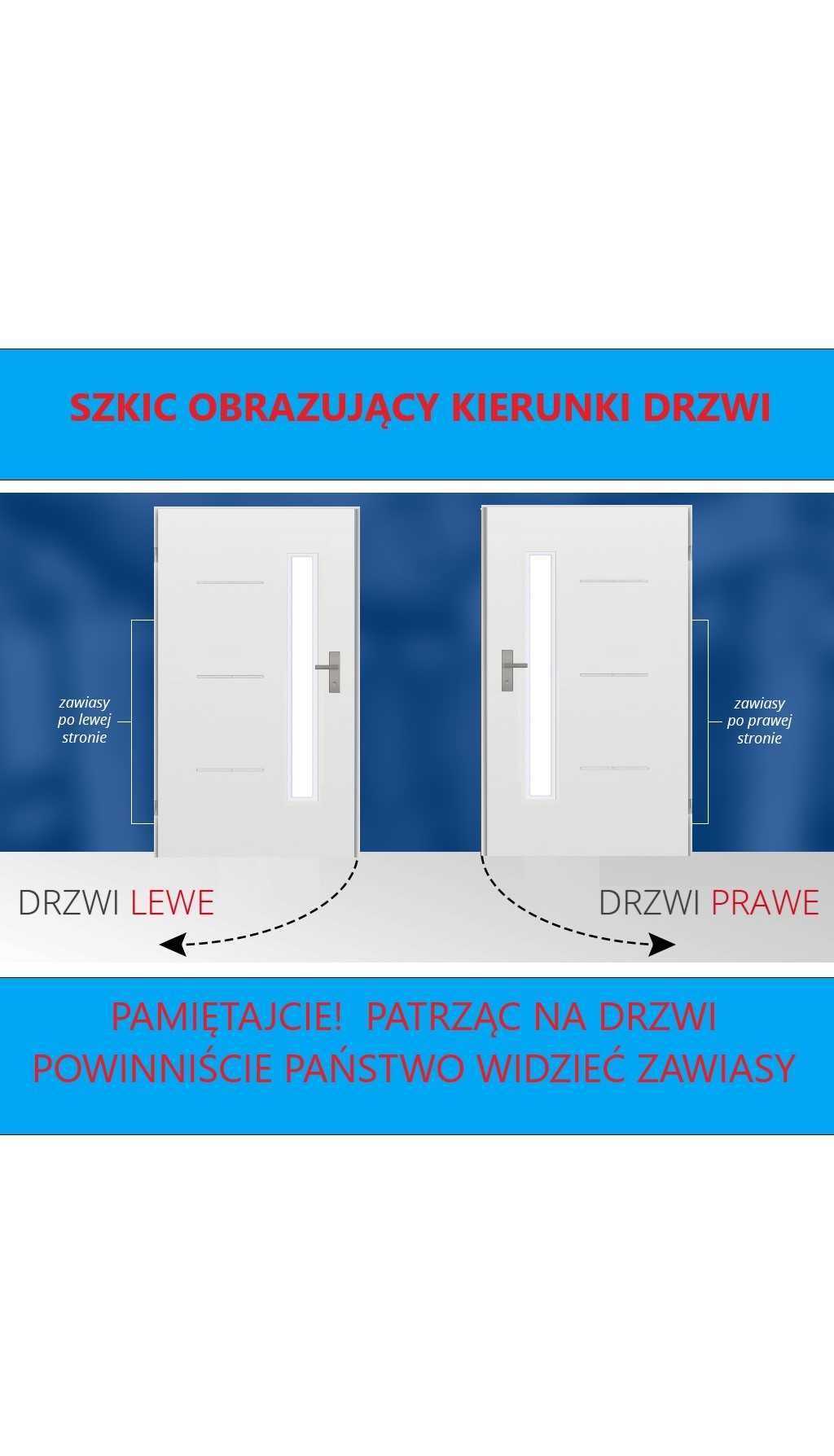 Drzwi zewnętrzne techniczne UA7 INOX biały/brąz/antracyt 90/80 p lub l