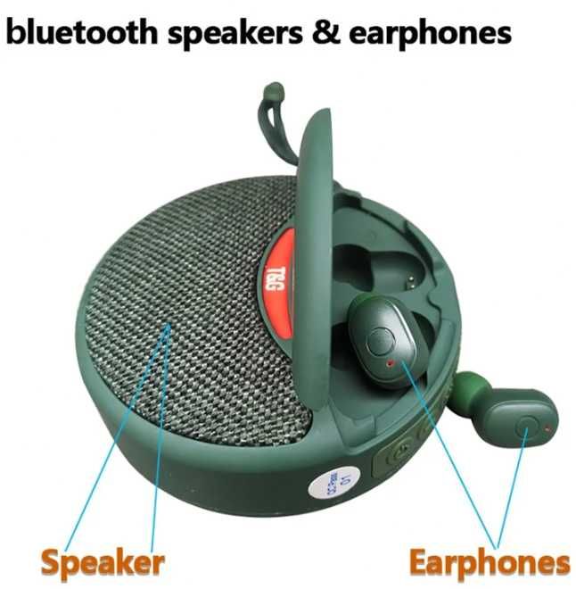 Coluna Bluetooth TG808 com headphones