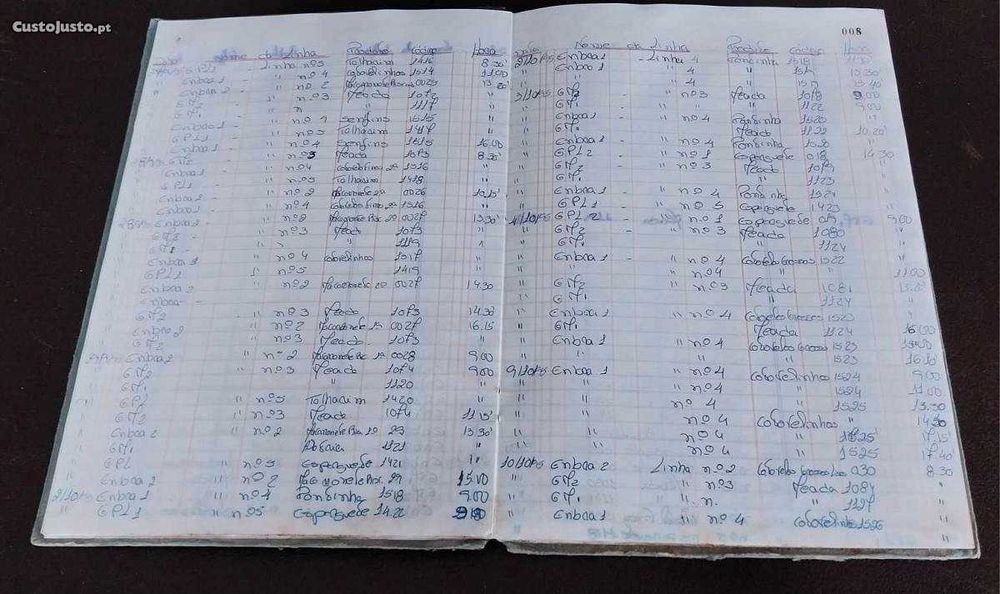 Antigo Livro de Registo de Amostras de Massas