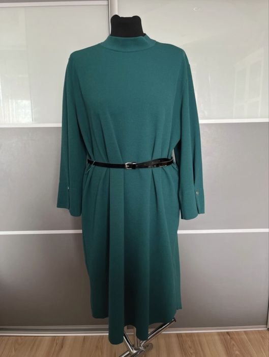 Sukienka butelkowa zieleń midi świąteczna na sesje