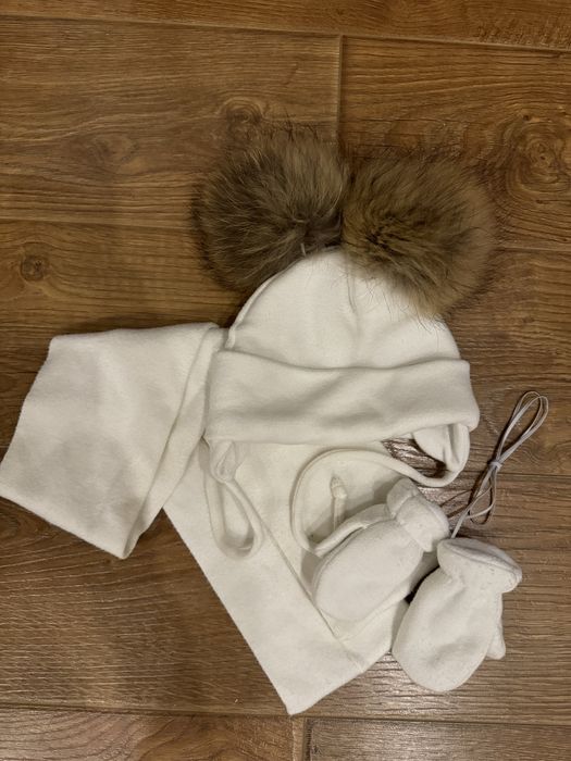 Зимовий дитячий набір (шапка, шарф, рукавиці) , розмір 46