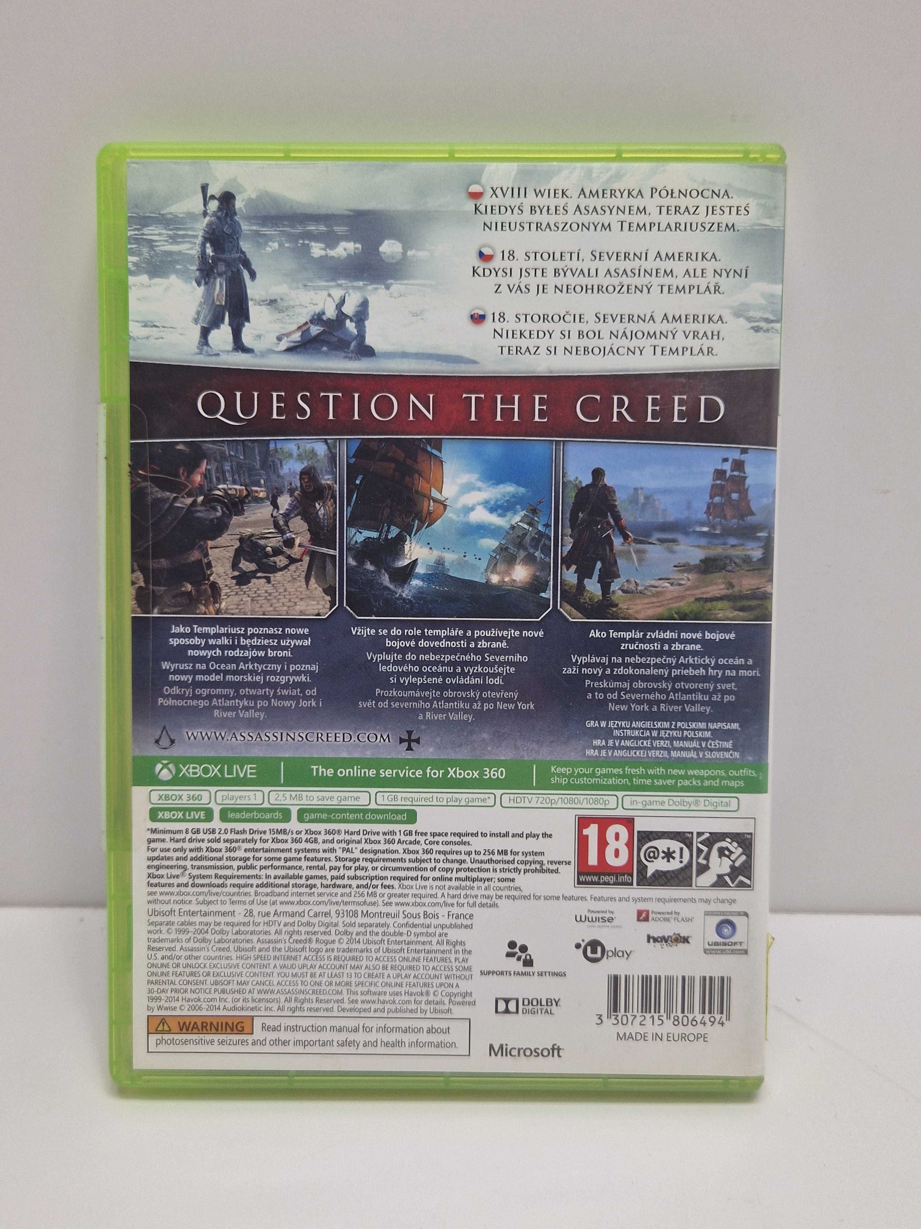 Gra Assassins creed rogue Xbox 360