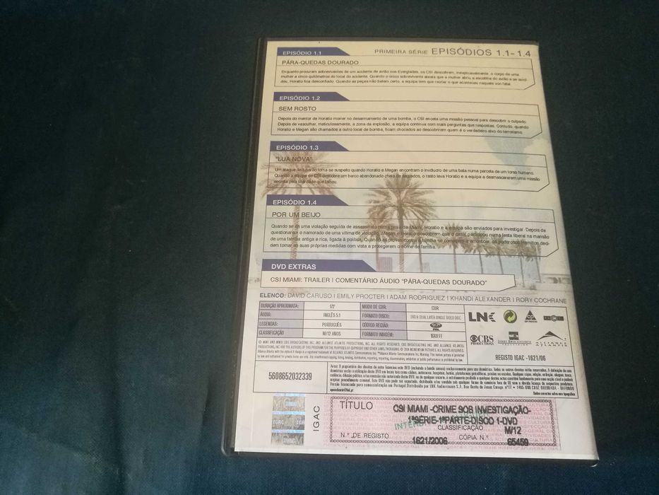 CSI MIAMI - PRIMEIRA SÉRIE - 1.1 - 1.4	DVD (legendagem em Português)
