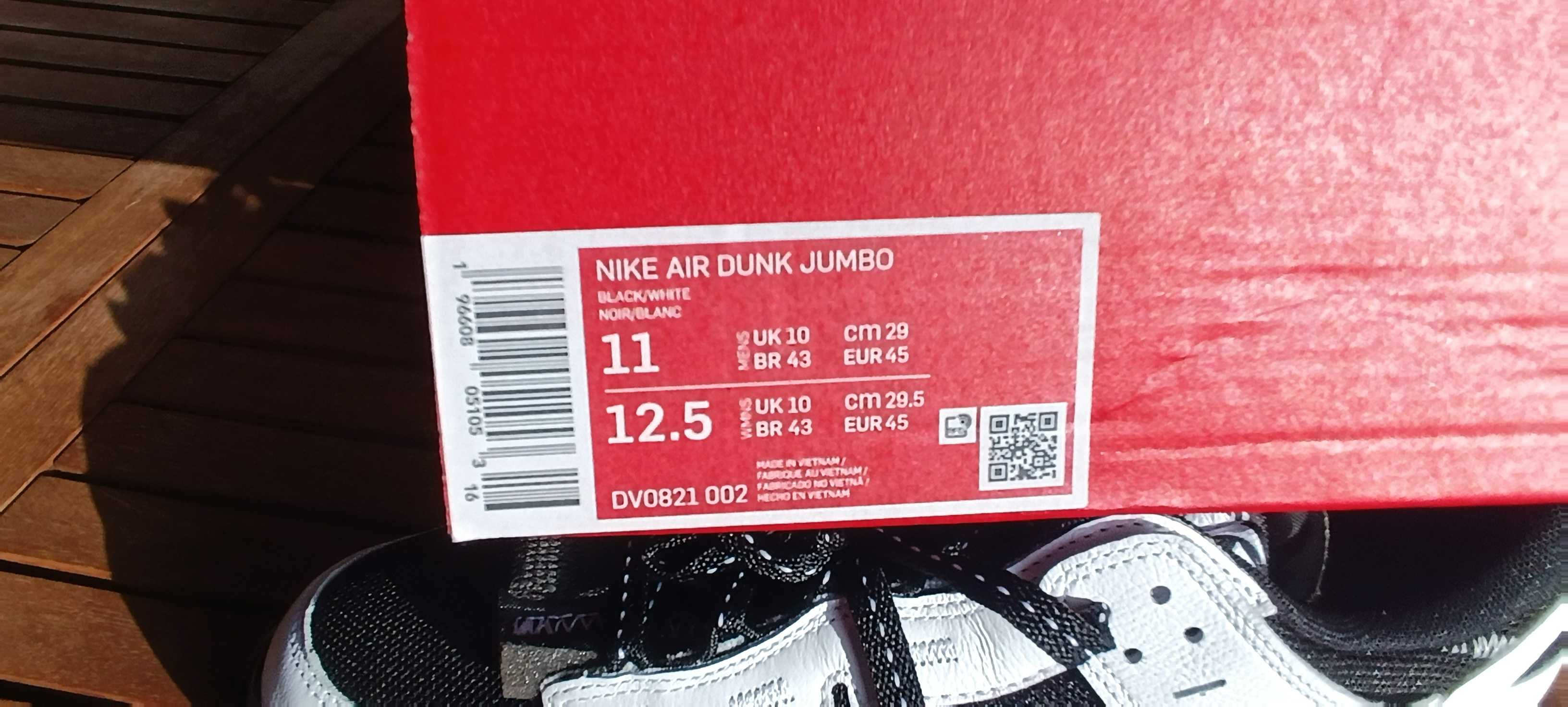 (r. 45/ us 11) Nike Dunk Low Jumbo Reverse Panda DV0821,-002
