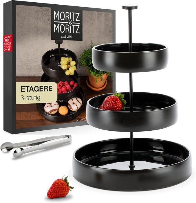 Mały czarny talerz do Etażerka Moritz & Moritz na Owoce