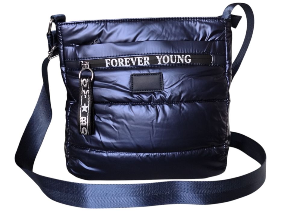 Torebka Damska, Miejska Mała Pikowana Listonoszka, Kolor Niebieski