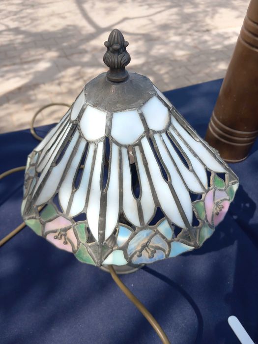 Abajur de mesa com vitral libélula estilo Tiffany, abajur de vitrais