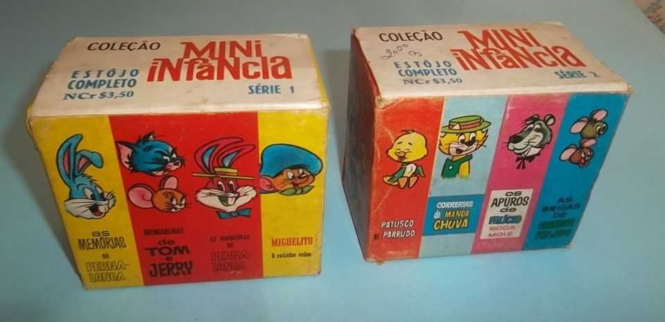Coleção completa MINI-INFÂNCIA 8 livrinhos BD com caixas de arquivo
