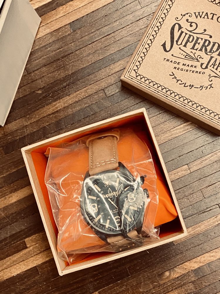 Zegarek pilota militarny SuperDry SYG199TB skóra 45mm Prezent oryginał