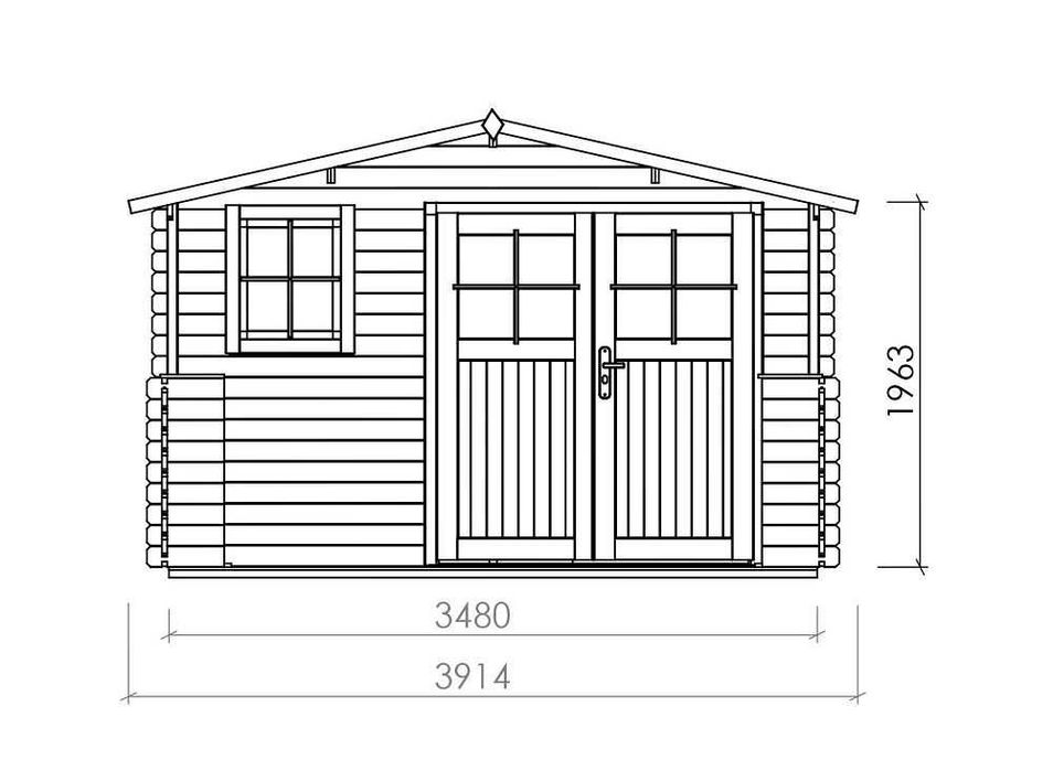 Domek ogrodowy drewniany Agawa 391 x 512 z tarasem 50% rabatu montaż