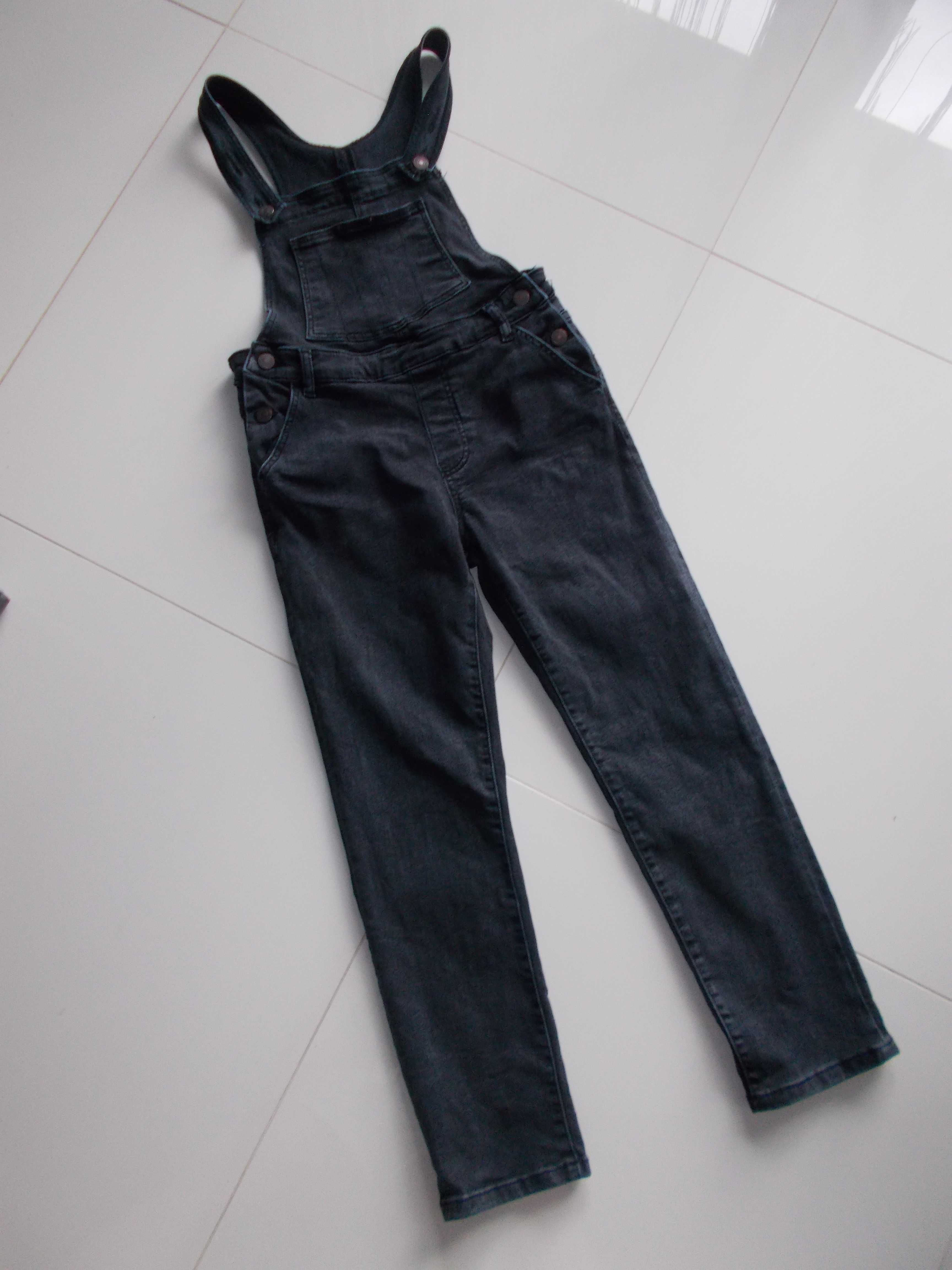 ZARA kids jeansowe ogrodniczki 152 xs dziewczęce spodnie rurki 11 12