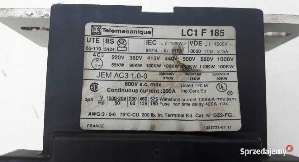 STYCZNIK LC1F185P7 Schneider /Telemecanique