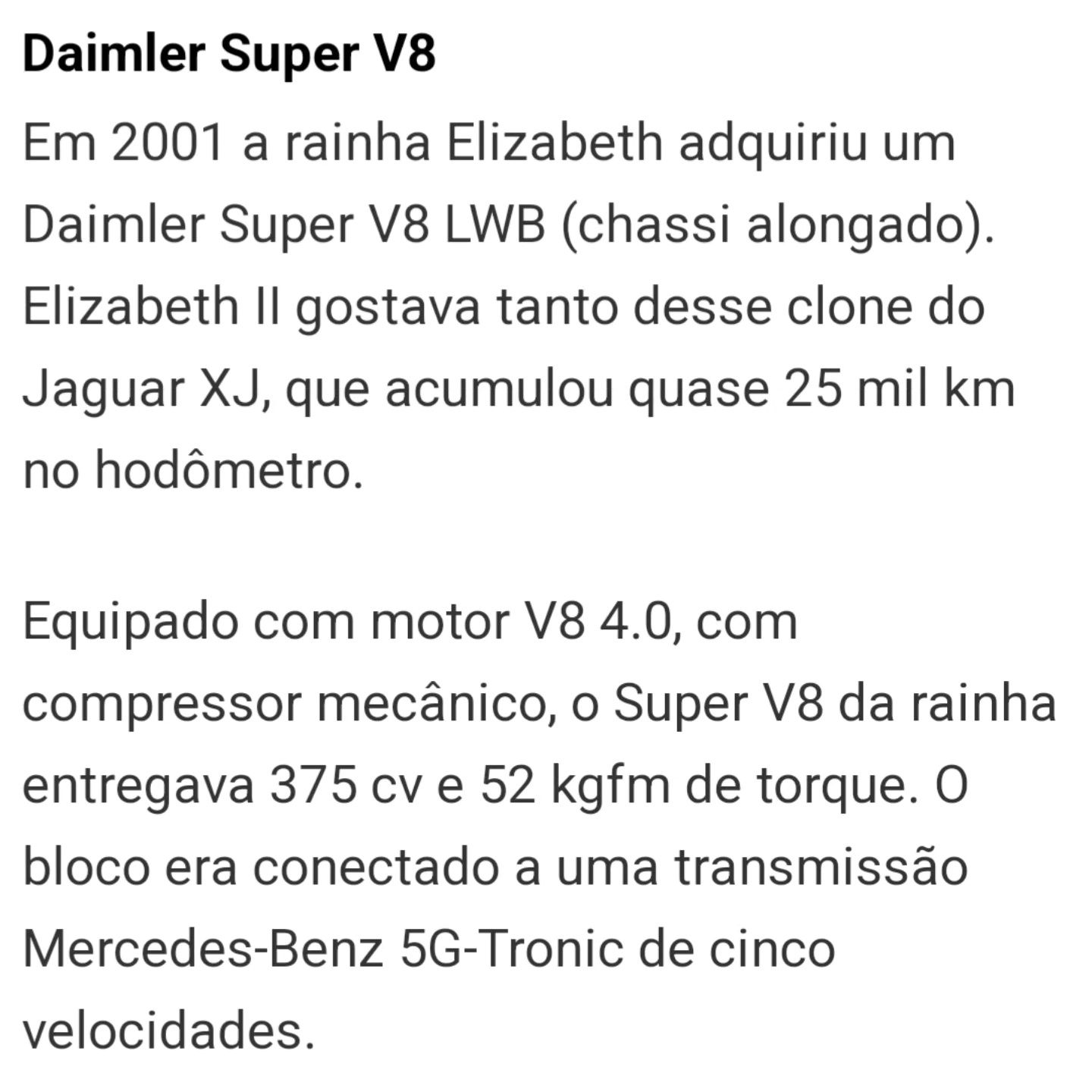 Jaguar/Daimler super v8