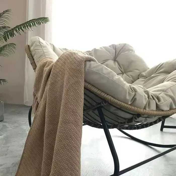 Fotel Bujany Ogrodowy Sofa Z Rattanu I Poduszka XXL - 100x100x80