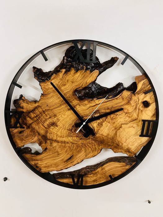 Unikatowe Zegary ścienne w Stylu Loft ( Wykonane z Drewna Oliwnego)