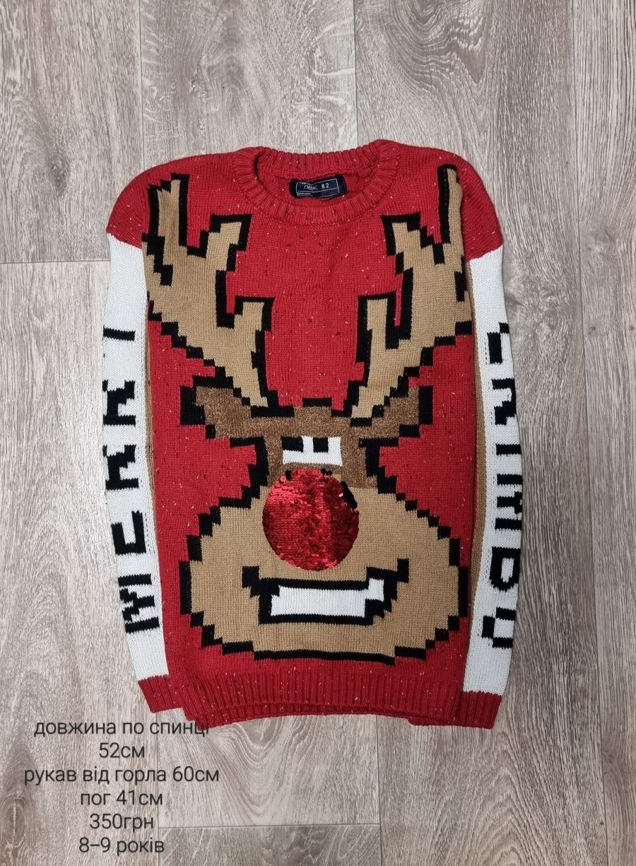 Новорічний музичний светр 8-9-10років новогодний свитер