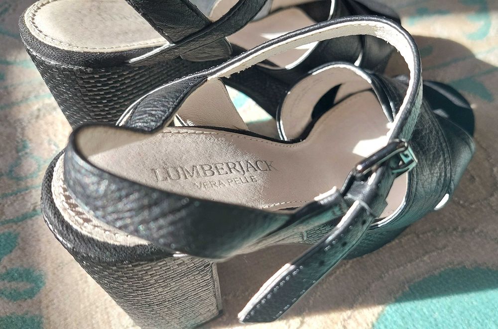 Sandálias em pele e  tecido . Lumberjack . Tam 36