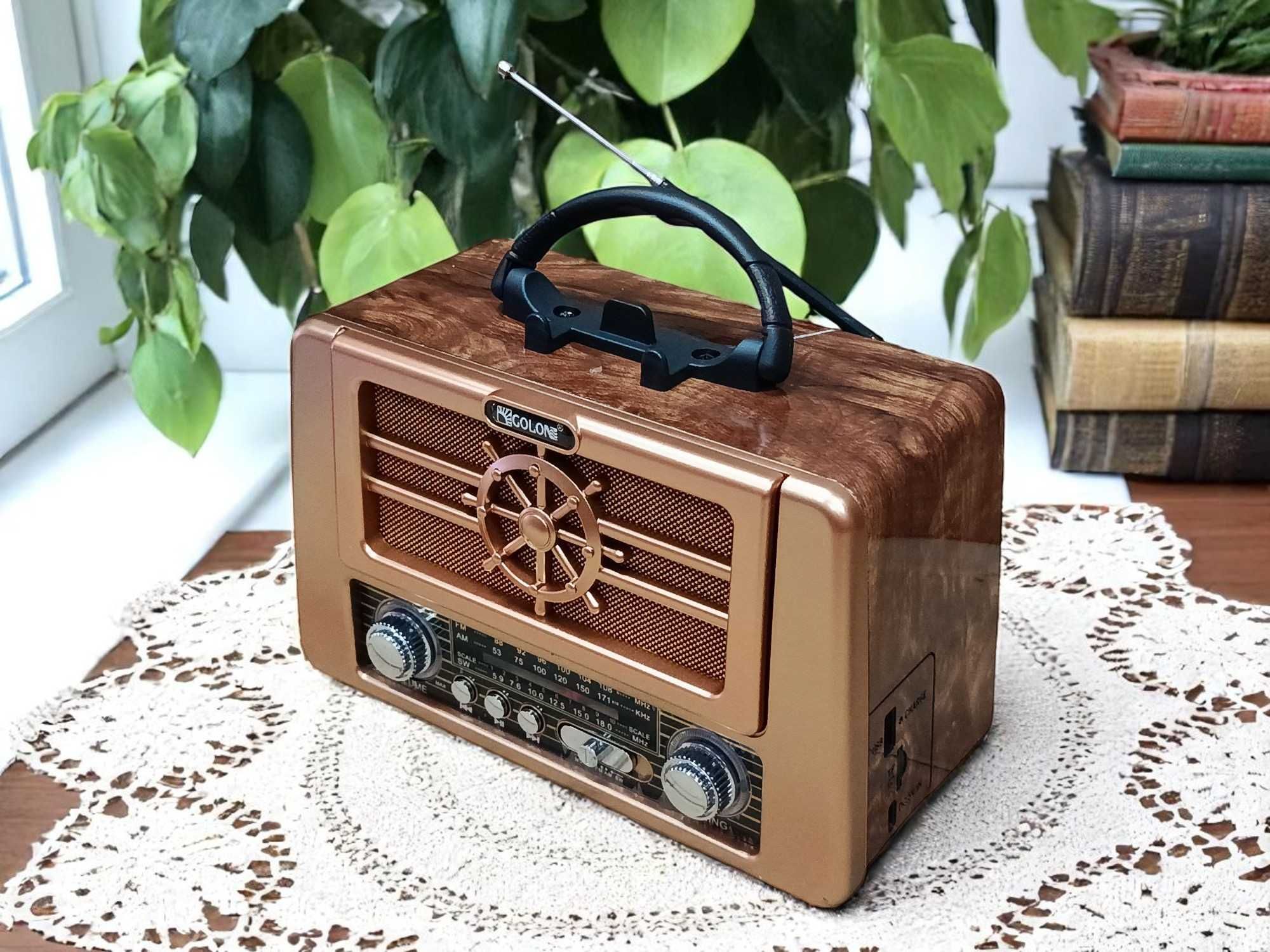 Radio RETRO przenośne SOLARNE głośnik bluetooth akumulator usb