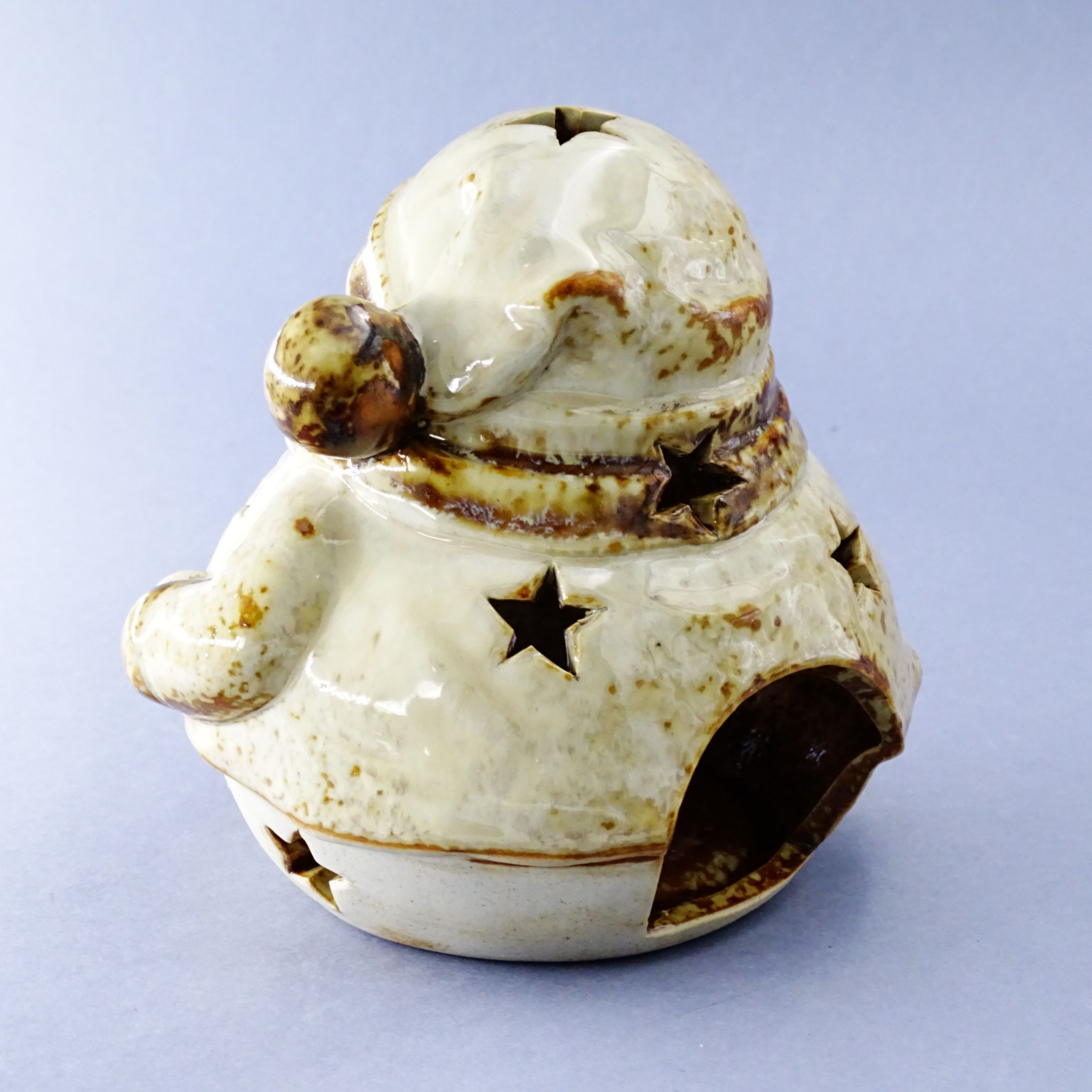 ceramiczny świecznik osłona bałwan zima
