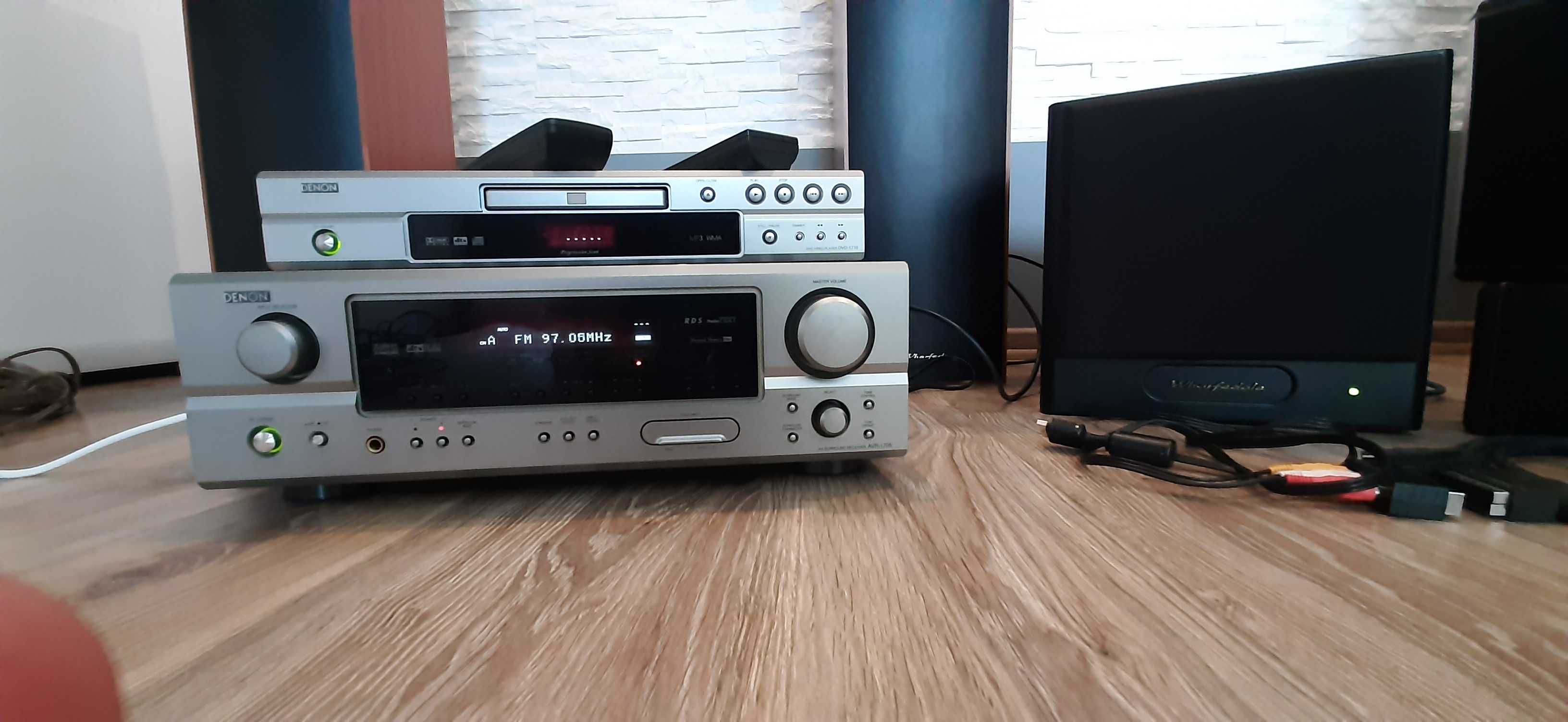 kino domowe DENON AVR-1505, DVD-1710 + 6 głośników Wharfedale