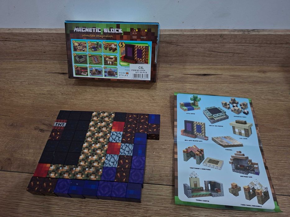 Nowe klocki magnetyczne Minecraft ,zestaw 58 sztuk