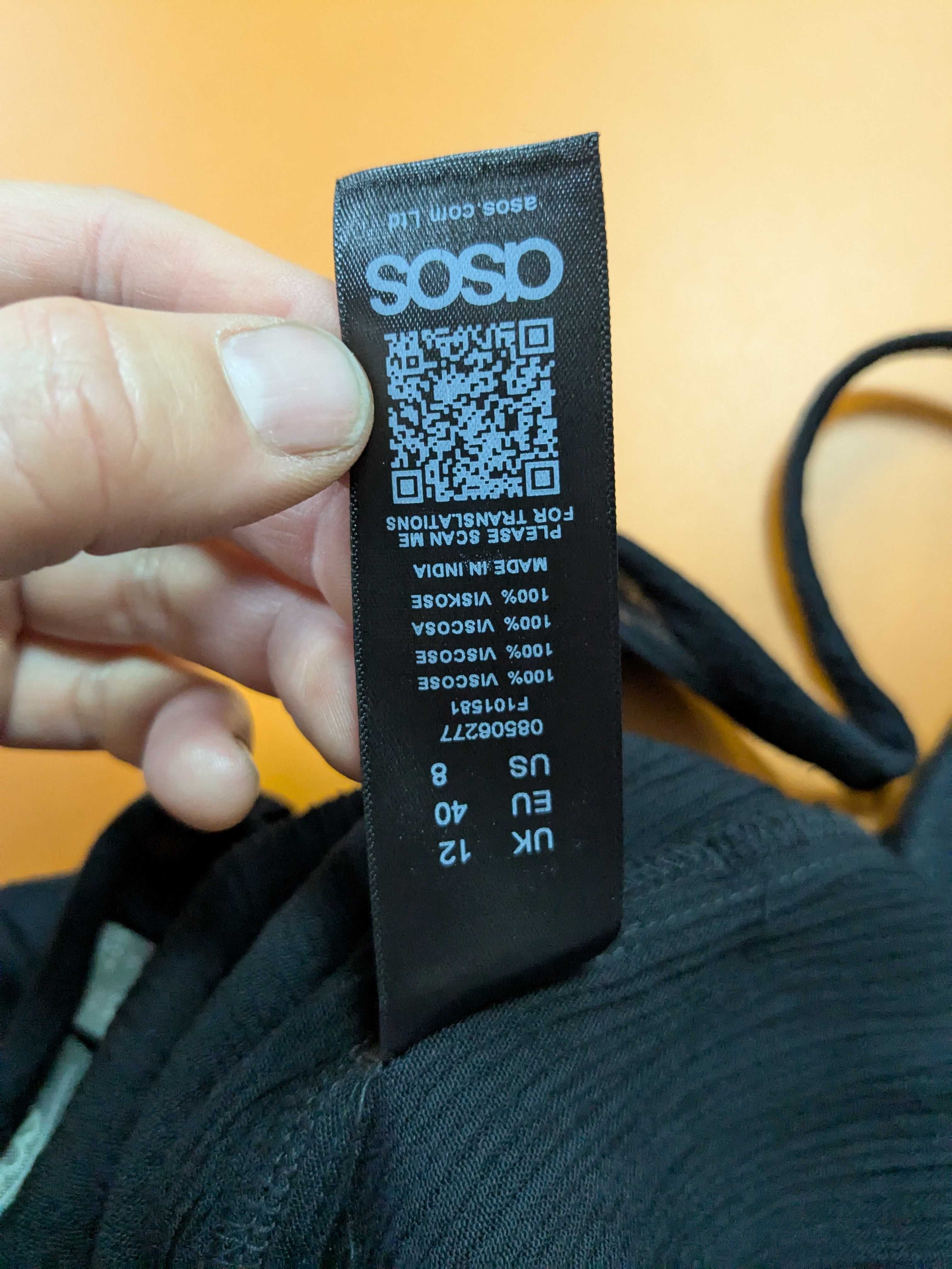 Asos kombinezon czarny z wiskozy rozm. 40