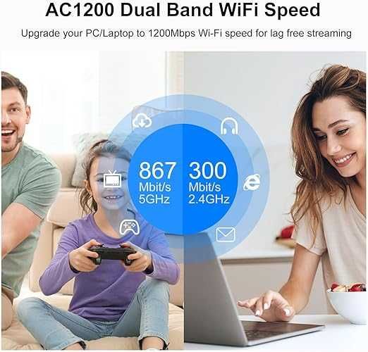 Adapter USB Wi-Fi dwupasmowy 2 ANTENY!!