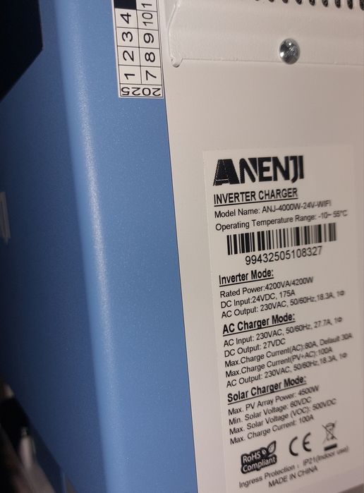 Inwerter falownik hybrydowy Anenji 4.2 KW - OFF GRID - 24V - MPPT