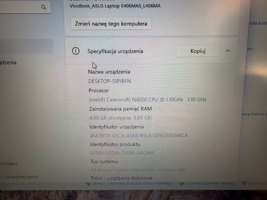 Laptop Asus netbook L406m /Kraków Starowiślna