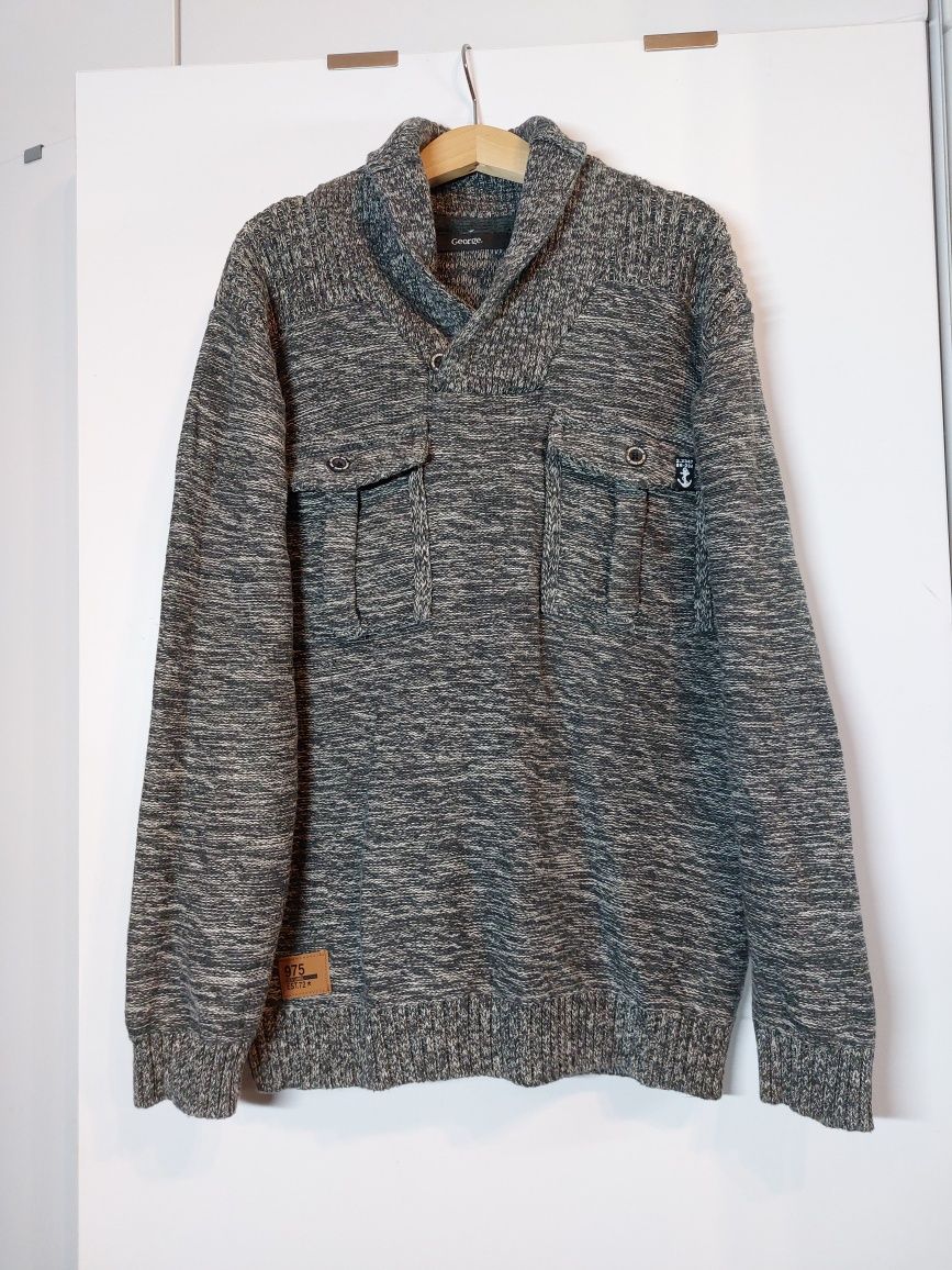 Szary sweter George 146/152 szara bluza sweterek polar ciepły sweter