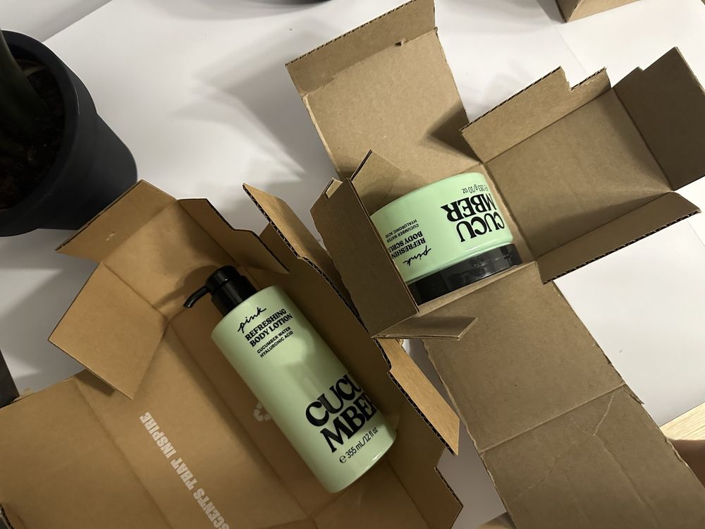 Набір water wash cucumber лосьйон гель скраб для тіла victorias secret