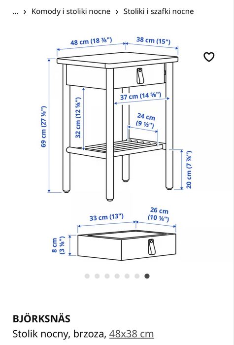 Szafka nocna BJÖRKSNÄS / Ikea