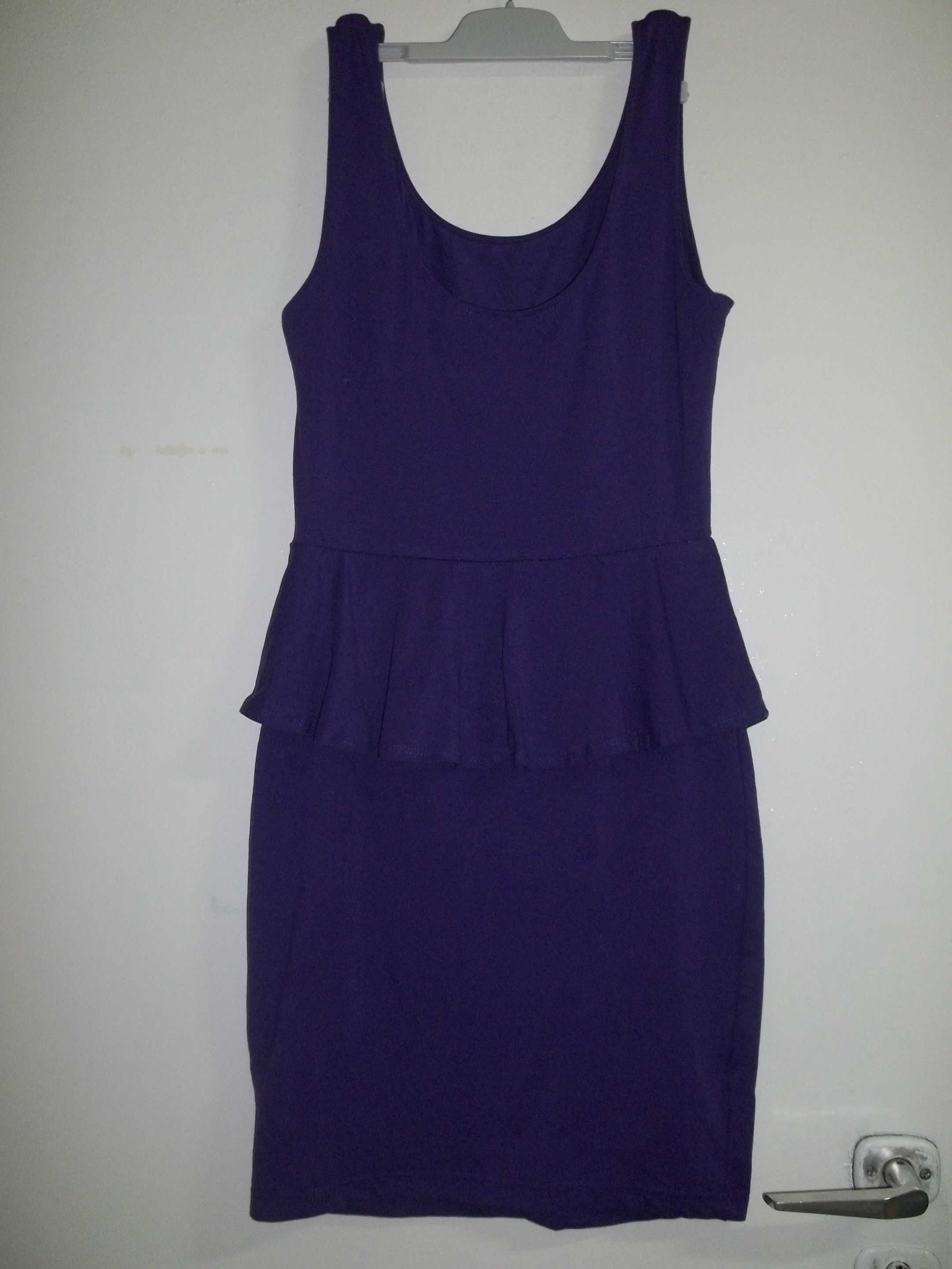 Sukienka z baskinką fioletowa New Look rozmiar 38 M