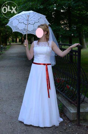 Romantyczna suknia ślubna rozmiar 38 40 42+ gratisy!!!