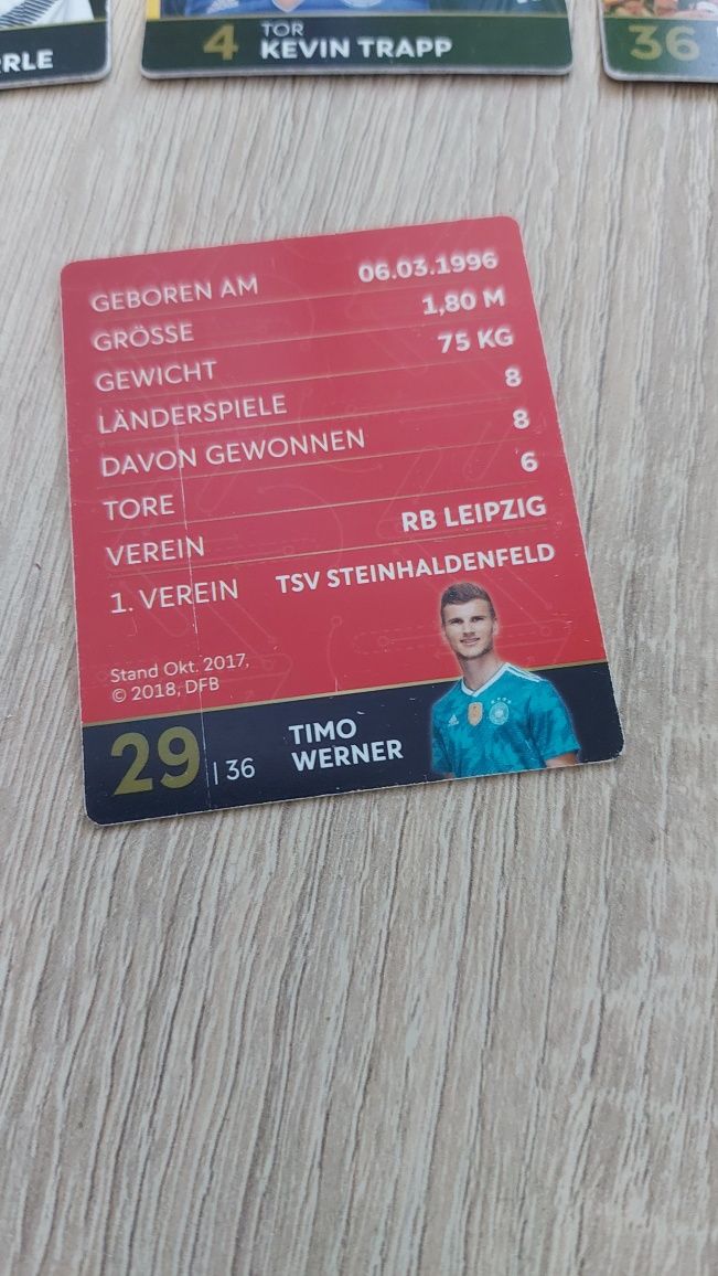 Karty z piłkarzami Deutsche Fussball Bund