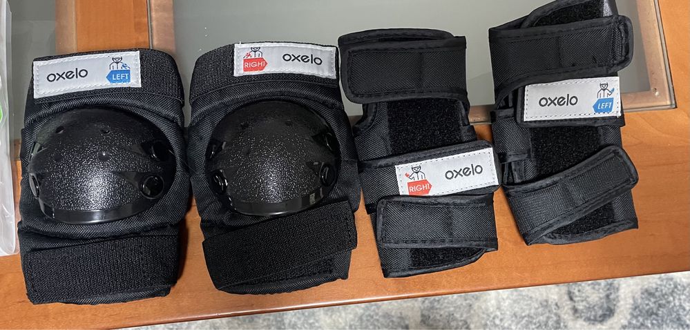 Patins em linha tamanho 31-35 com kit de proteções e capacete