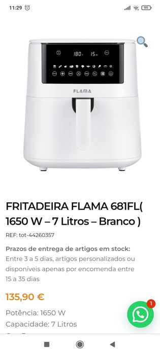 Fritadeira sem óleo Flama