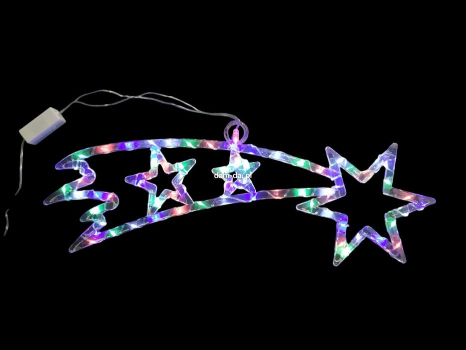 Kometa Ozdoba Świąteczna Gwiazda Kolorowa 60Cm Akrylowa Dwustronna