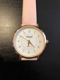 Klasyczny zegarek kwarcowy damski z różowym paskiem nowy