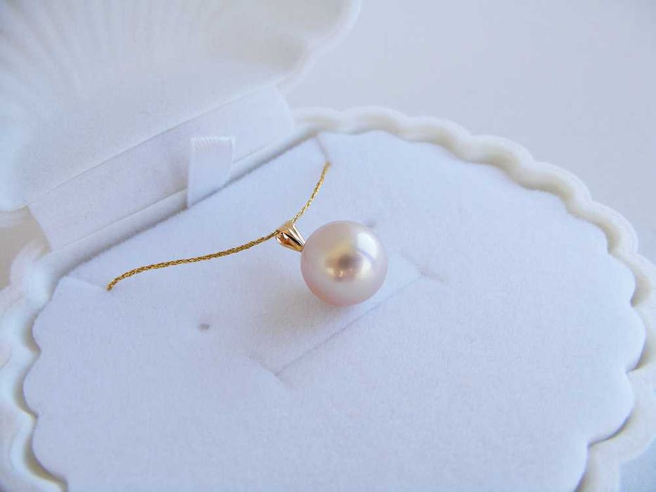 Perła South Sea morska 10.4mm 18karatowy złoto wisiorek prezent Święta