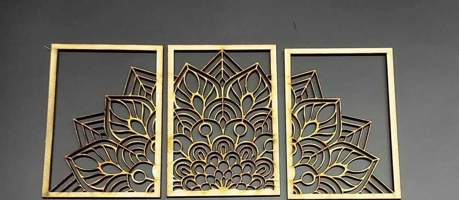 Mandala obraz panel na ścianę drewno 3D dekoracja