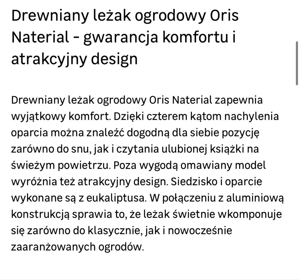 Leżak ogrodowy tatasowy Leroy Marlin jak nowy