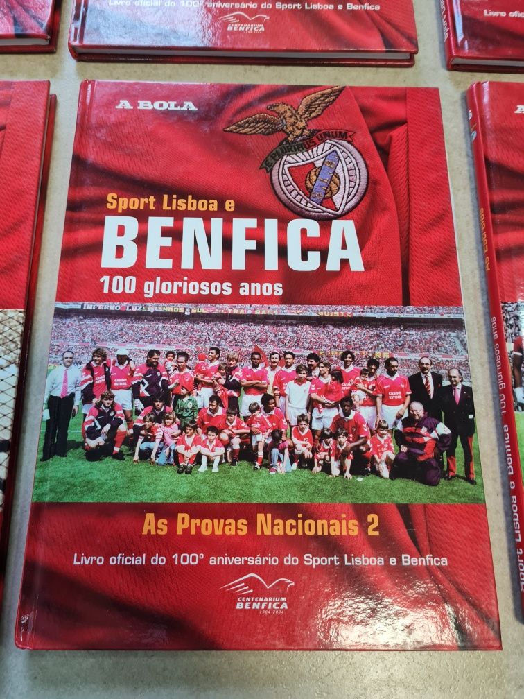 Conjunto 6 livros sobre o Benfica Centenário Edição A Bola