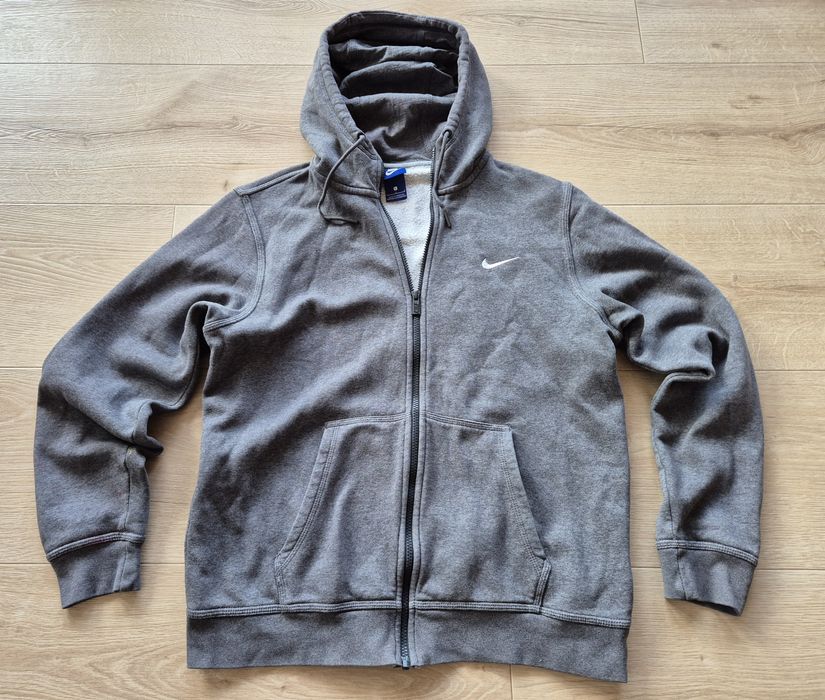 Bluza męska NIKE rozm L szara z kapturem rozpinana bdb grubsza ciepła