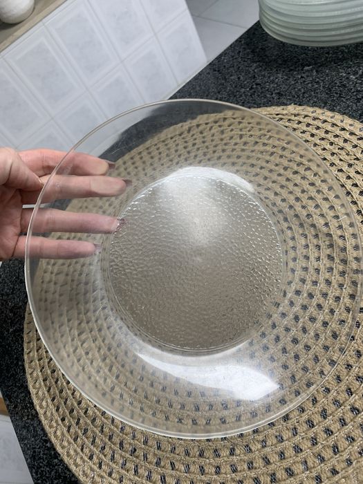 10 pratos de vidro trasparente