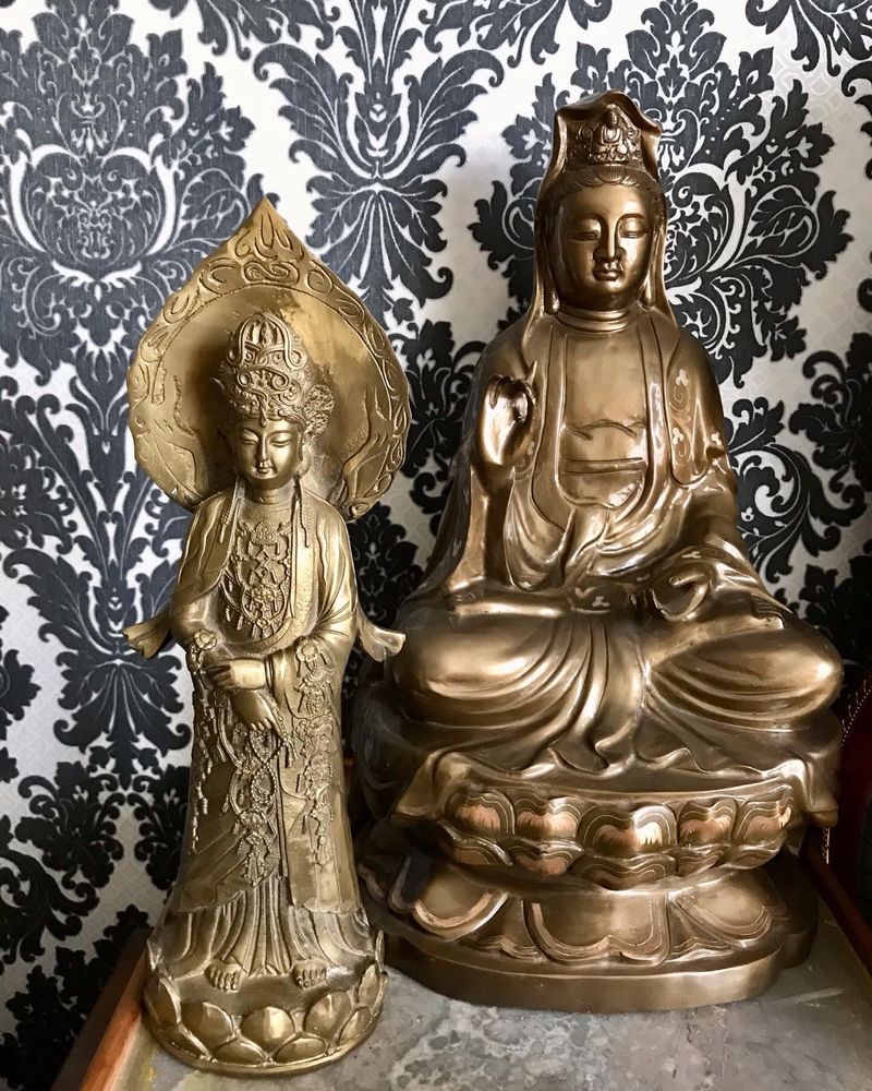 Китай Тибет бронза Фен Шуй Будда Гуань Інь, бог Яма , Курильниця