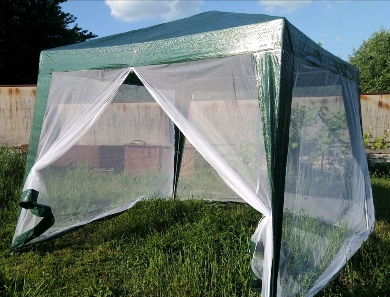 Новая палатка для откачки мёда. Шатер, беседка с москитной сеткой